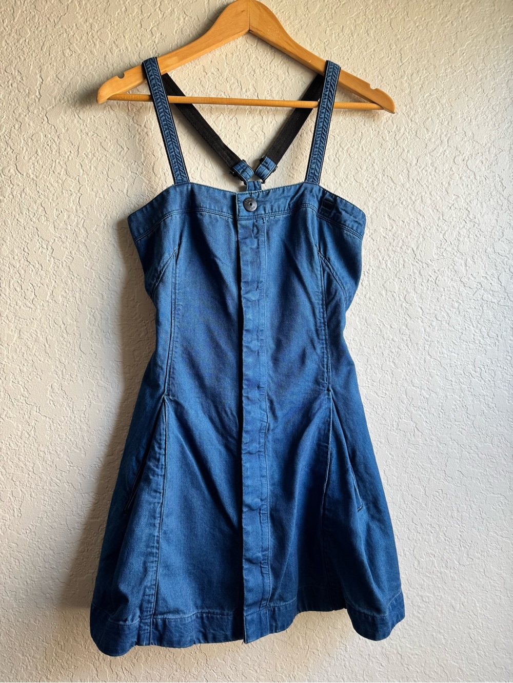G-Star RAW Correct Line Denim Button Front Mini Dress A-Line - Size S